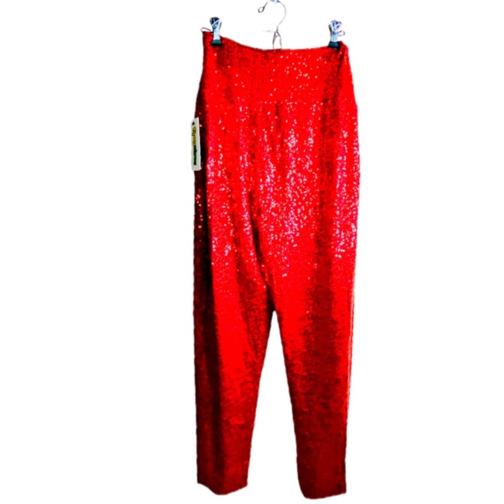 TIPSY ELVES Red Sequin High Waisted Leggings Women’s Size 2X - Picture 3 of 7